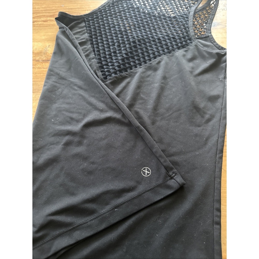 90 degree by reflex Black Mesh Tank Woman's Athleisure Yoga Gym Workout Size M - Picture 4 of 4